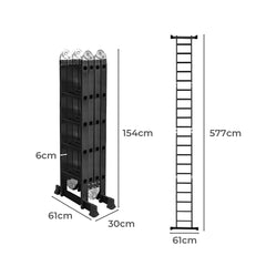 Traderight Multi Purpose Ladder Aluminium 5.7Meter-1954802732405755906