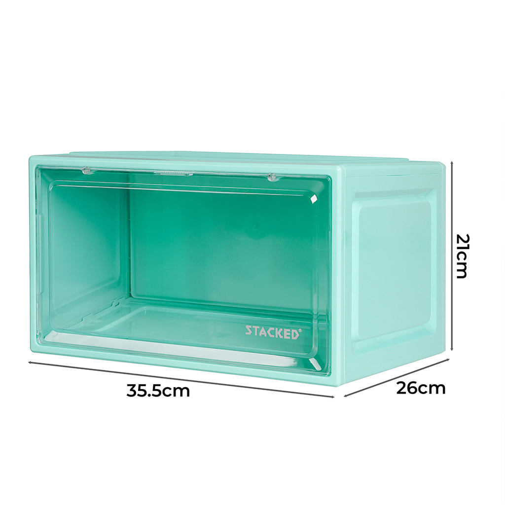Stacked Sneaker Display Case Stackable Cyan-1954802601912569858