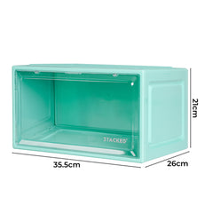Stacked Sneaker Display Case Stackable Cyan-1954802601912569858