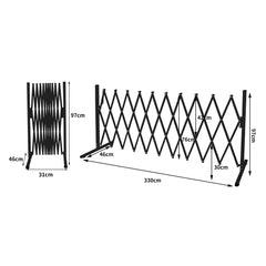Garden Security Fence Gate Expandable Black-1954802909560573954