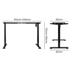 Levede Motorised Standing Desk Frame Black Single Motor-1954803014682415106