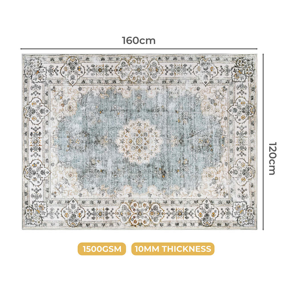 Marlow Floor Rug Short Pile Washable Vintage Carpet Soft Plush Non Slip 160x120-1954802390494482434