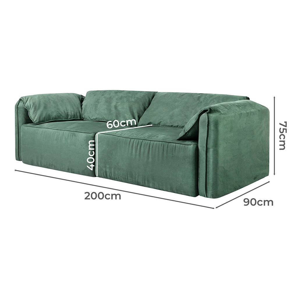 Levede Sofa Floor Couch 3-Seater Leathaire-1954802386933518338