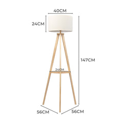 EMITTO Tripod Floor Lamp with Shelf-1954802835845681154