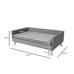 PaWz Pet Sofa Bed Dog Warm Soft Lounge Grey-1954802551803219970