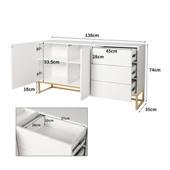 Levede Buffet Sideboard Storage Cabinet White-1954802987947921410