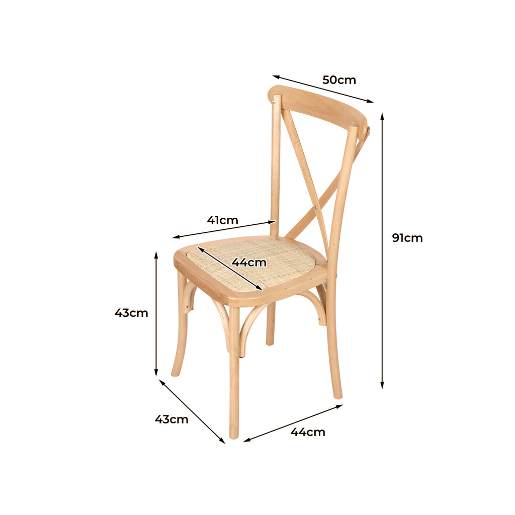Levede 2X Dining Chairs Cross Back Chair-1954802378498772994