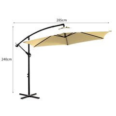 Mountview 3M Outdoor Umbrella Cantilever Beige Without Base-1954802870608072706