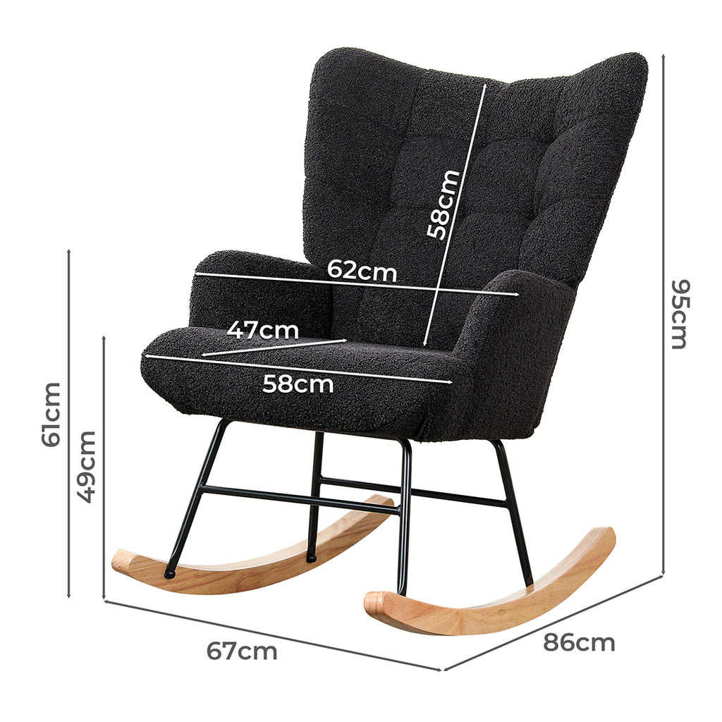 Levede Fleece Rocking Chair-1954802379673178114