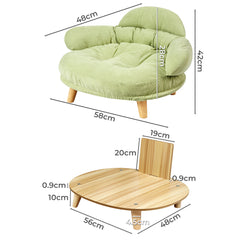 Pawz Elevated Pet Dog Cat Sofa Bed Couch L Size Green-1954802452750536706