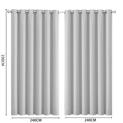 2x Blockout Curtains Panels 3 Layers Grey-1954802972772929538