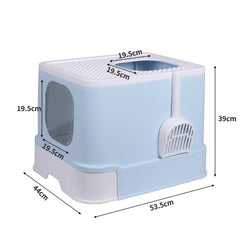 PaWz Cat Litter Box Fully Enclosed Kitty Blue-1954802511995080706