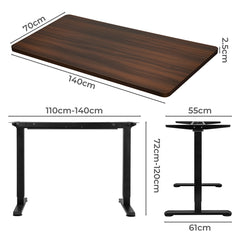 Levede Motorised Standing Desk Adjustable 140cm Walnut 1000x 1MM-1954803019489087490