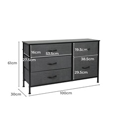 Levede Storage Cabinet Tower Chest Dark Grey-1954802991836041218