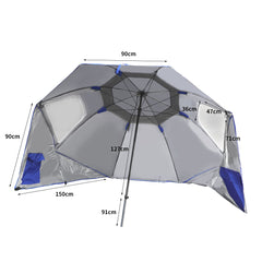 Mountview Beach Umbrella Outdoor Umbrellas Blue 2.33M-1954802645210370050