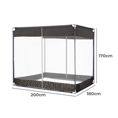 Dreamz Mosquito Bed Nets Foldable Canopy Square Grey-1954802841323442178