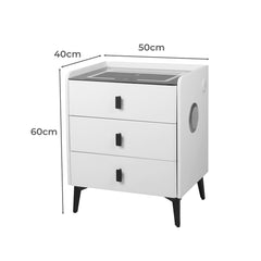 Levede Bedside Table LED Lights Drawers Storage-1954802385335488514