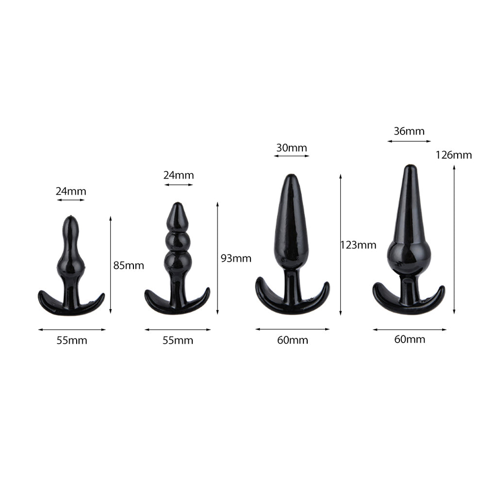 Urway 4 Pack Anal Butt Plug Ass Bum Black-1954802619201490946