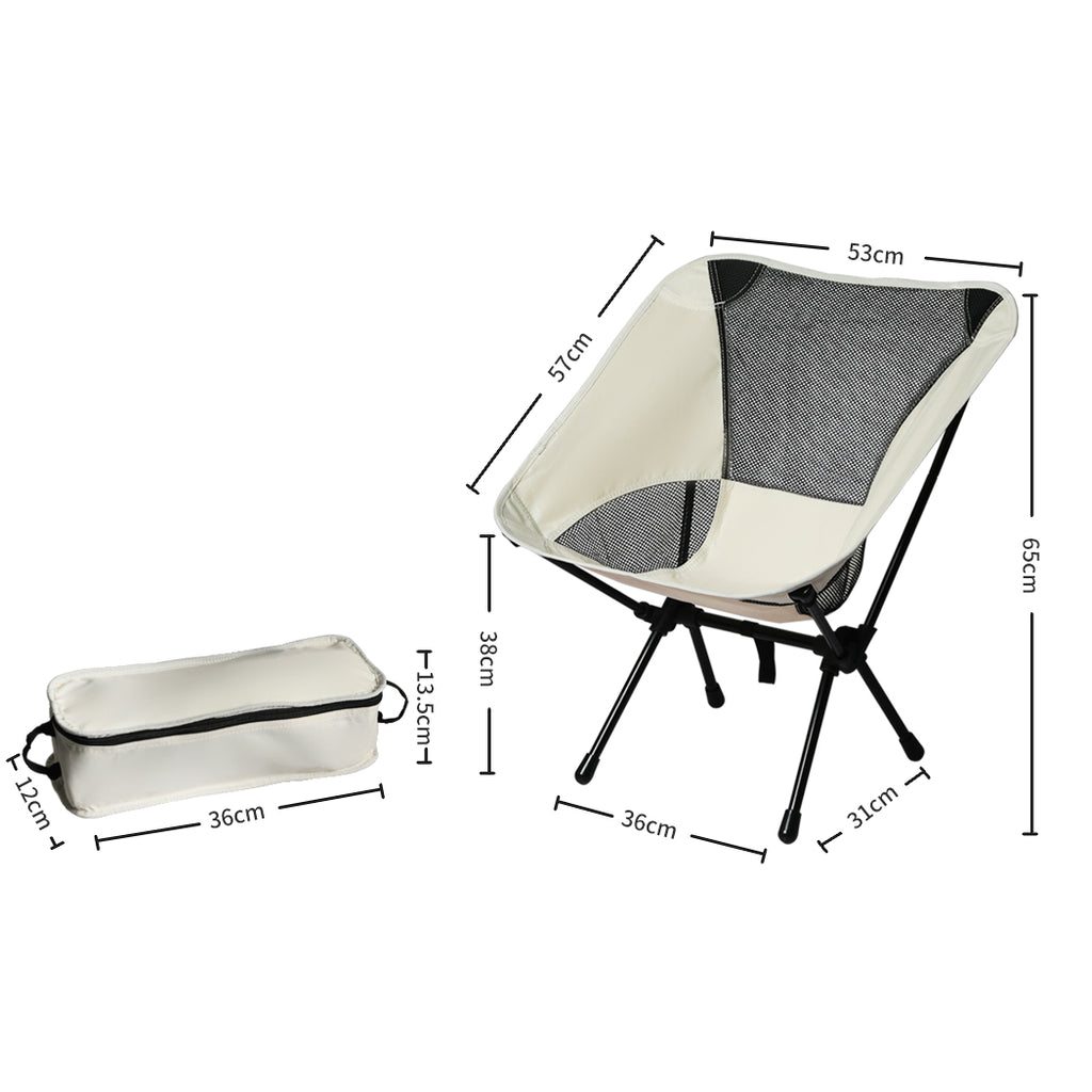 Camping Chair Folding Outdoor Portable Medium Beige-1954802882930937858
