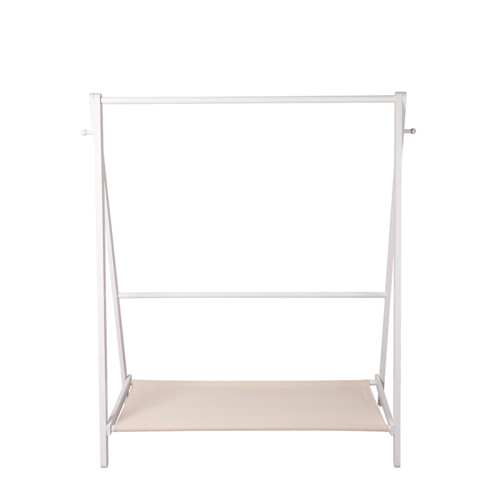 Levede Clothes Rack Wooden Wardrobe White-1954803003496206339