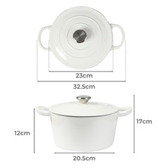 TOQUE 4L Enamel Dutch Oven Pot in White Colour-1954802796066902018