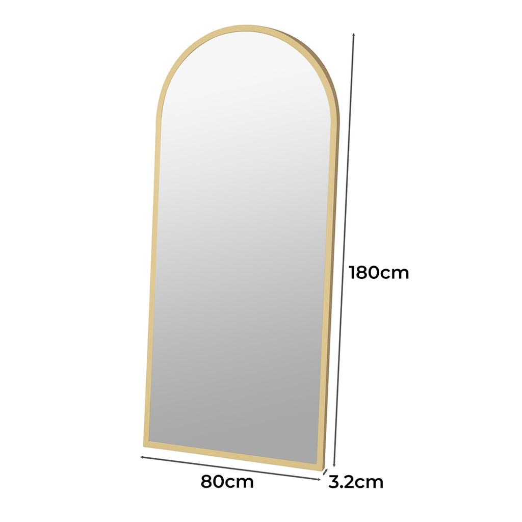 Yezi Floor Mirror Full Length Mirrors 1.8M Gold White-1954803006339944450