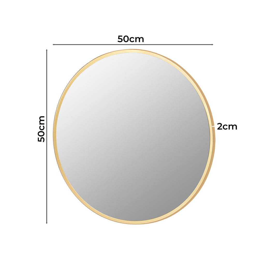 Yezi Wall Mirror Round Bathroom Decor 50cm-1954803007363354626