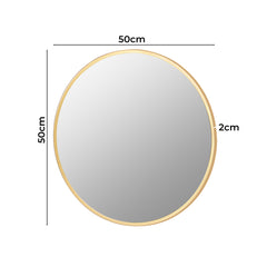 Yezi Wall Mirror Round Bathroom Decor 50cm-1954803007363354626