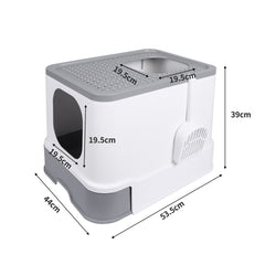 PaWz Cat Litter Box Fully Enclosed Kitty Grey-1954802512418705410