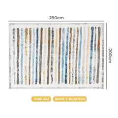 Marlow Floor Rug Short Pile Washable Carpet Soft Plush Non Slip Stripe 200x290-1954802390108606466