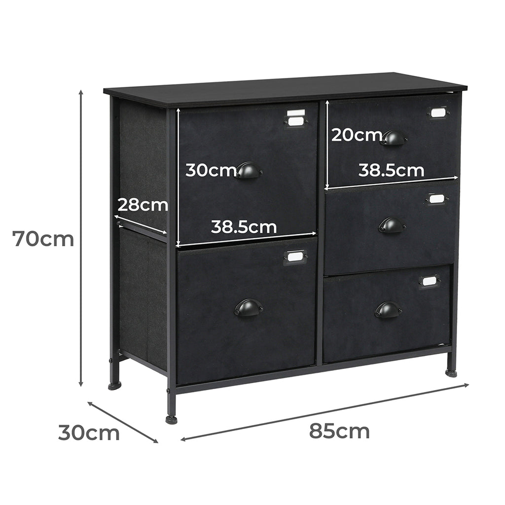 Levede Chest of 5 Drawers Storage Cabinet-1954802995757715458