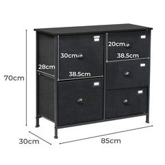 Levede Chest of 5 Drawers Storage Cabinet-1954802995757715458