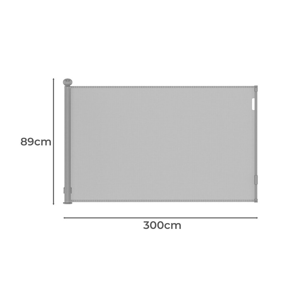 BoPeep Retractable Baby Safety Gates 300cm Grey 300 cm-1954802789364404226