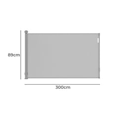 BoPeep Retractable Baby Safety Gates 300cm Grey 300 cm-1954802789364404226