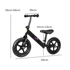 BoPeep Kids Balance Bike Ride On Toys Black-1954802781164539906