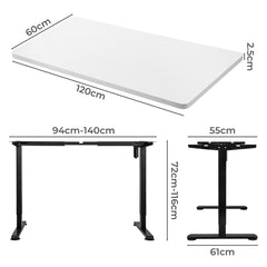 Levede Motorised Standing Desk Height 120cm White 800x 1.5MM-1954803018033664002