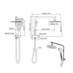 Shower Head High Pressure Set Rain Round Silver-1954802953172946946