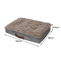 Dog Calming Bed Warm Soft Plush Comfy XL Khaki X-Large-1954802527987961858