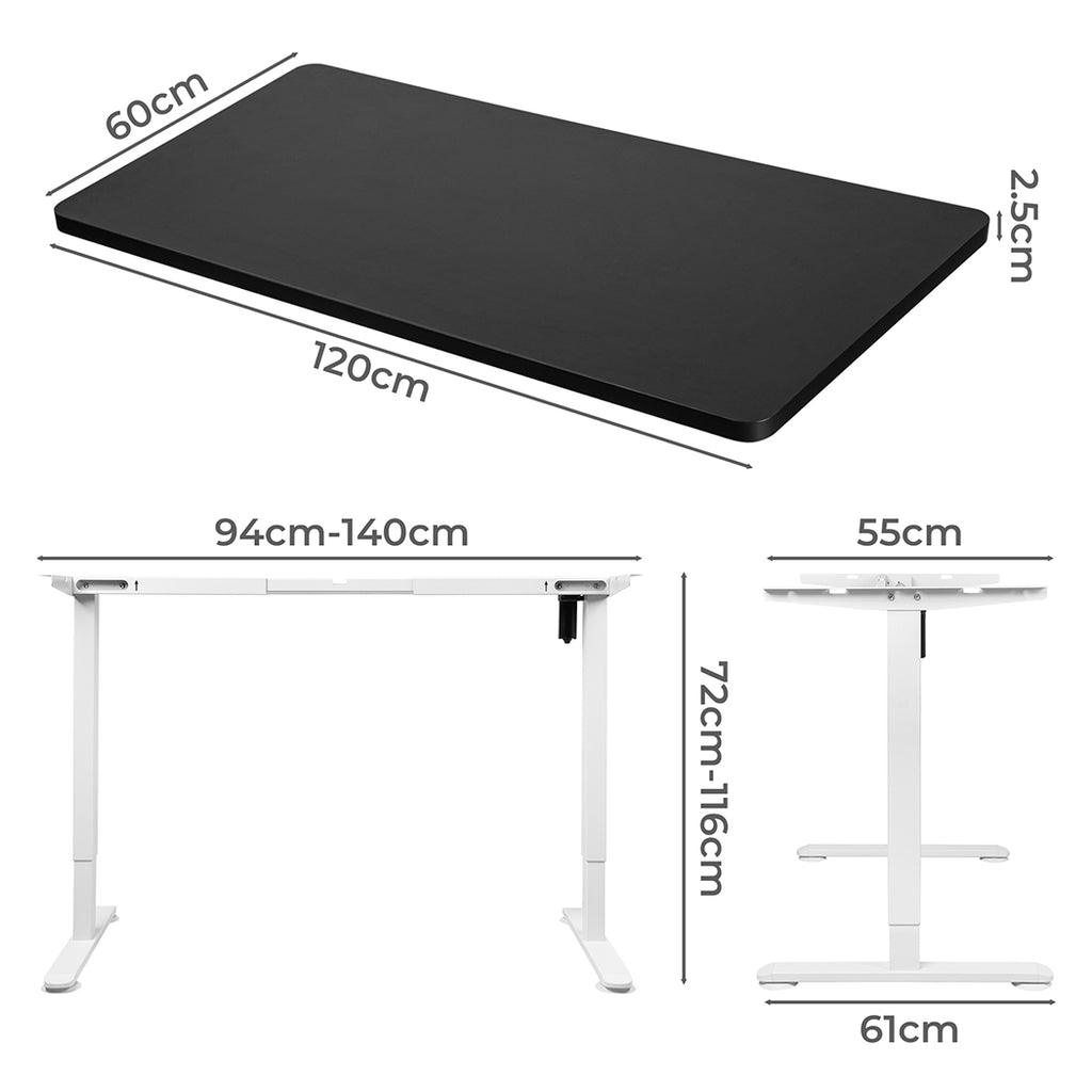 Levede Motorised Standing Desk Height 120cm Black 800x 1.5MM-1954803018243379202
