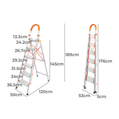 Traderight 6 Step Ladder Folding Aluminium-1954802743508078594