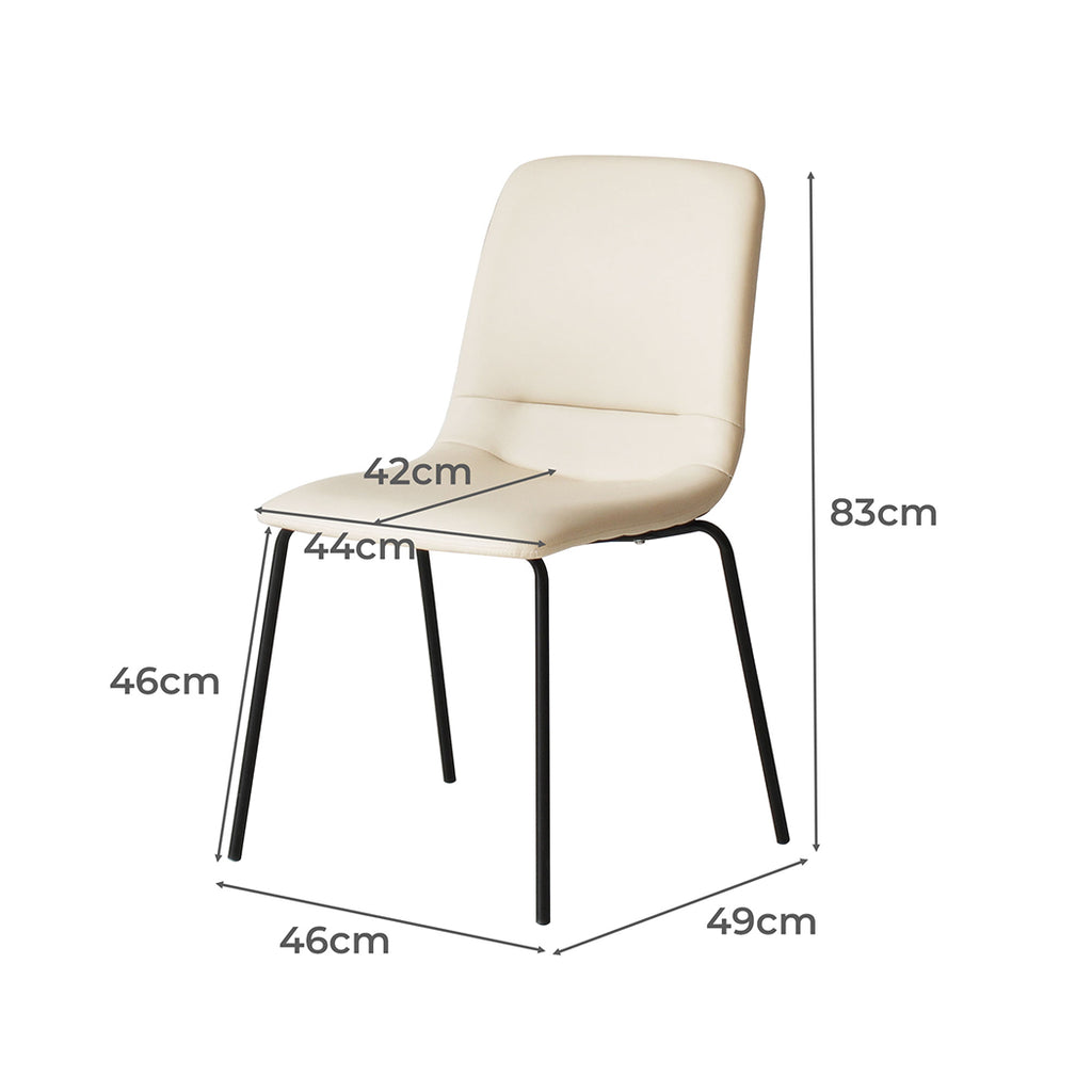 Levede Stackable Dining Chairs Kitchen Beige-1954802990800048130