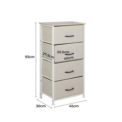 Levede Storage Cabinet Tower Chest Beige-1954802983011225602