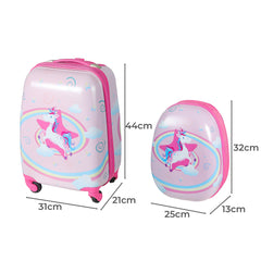 BoPeep 16''13'' 2PCS Kids Luggage Set Unicorn-1954802778916392962