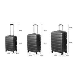 Slimbridge 3PC Luggage sets Suitcase Dark Grey-1954802817034227714