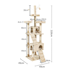 PaWz Cat Tree Scratching Post Scratcher Beige-1954802765771444226
