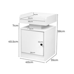 Levede Bedside Table USB Charger Outlet RGB White-1963748908136009730