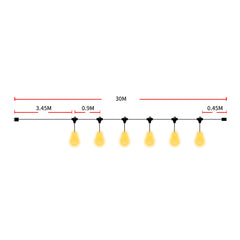 EMITTO 30M Festoon String Lights Xmas 30 Meter-1954802833144549378