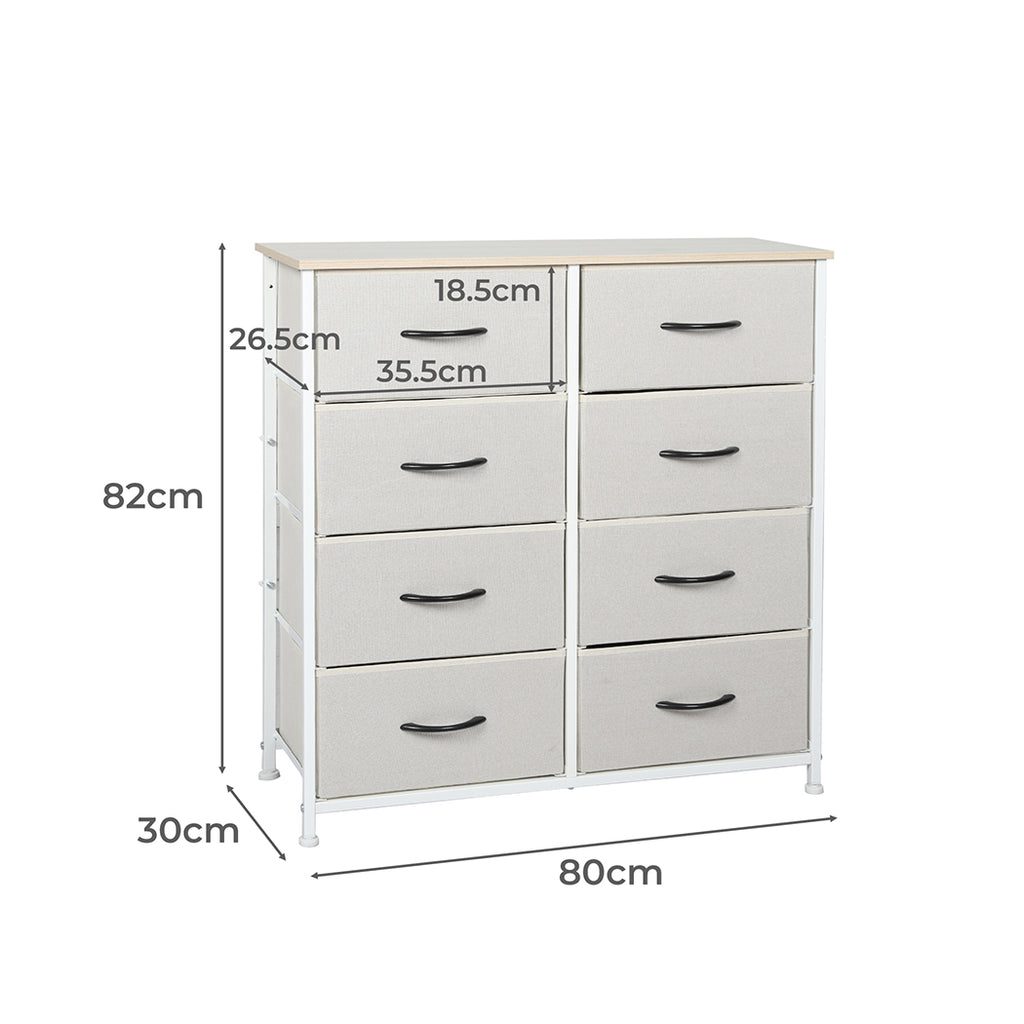 Levede Storage Cabinet Tower Chest Beige-1954802982616961026