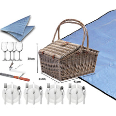 4 Person Picnic Basket Baskets Set Outdoor-1954802901494927362