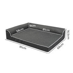 Pawz Orthopedic Dog Bed L Grey-1954802426099929090